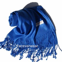NEW Women Solid 100%Pashmina Wrap Stole Cashmere Wool Shawl/Scarf Soft Blue - £6.86 GBP