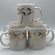 Studio Nova Golden Palm Coffee Cups Mugs #MZ423 • Beach, Palm Trees, Gold - $32.73