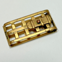Antique French Victorian Possibly Gold Filled Caged Belt or Scarf Buckle w Clasp - £86.84 GBP