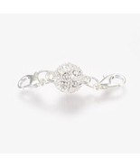 Rhinestone Magnetic Clasp Silver Lobster Claw Jewelry Making Supplies 40mm - $9.20 CAD