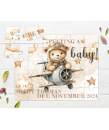 Teddy Bear Flying 30pce Wooden Puzzle, Baby Announcement - £27.79 GBP