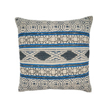 SARO 20 in. Square Throw Pillow Cover with Blue Boho Rug Design - $59.81
