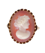 10k Yellow Gold Genuine Natural Agate Stone Cameo Ring Fine Carving (#J7... - $15,978.23 MXN