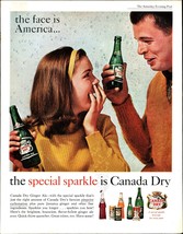 1961 Vintage Print Ad Sparkling Canada Dry Ginger Ale cute couple a4 - £19.81 GBP