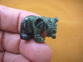 Y-ELE-504 little Green Black Elephant FIGURINE carving elephants gemston... - $8.59