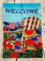 Patriotic Welcome Garden Flag 12x18 Inch Double Sided USA Flag - £13.37 GBP