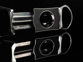 Brizard and Co Genuine Caiman Alligator Black & Yellow V Cigar Cutter w Pouch image 6