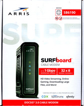 ARRIS MOTOROLA SURFBOARD SB6190 CABLE MODEM DOCSIS 3.0 GIGABIT LAN, BLAC... - £39.30 GBP