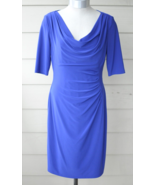 Lauren Ralph Lauren Dress Royal Blue Ruched Career Office Stretch Size 8P - $56.43 CAD