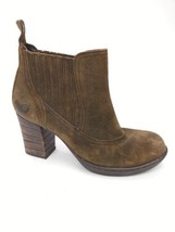 Born Women&#39;s Chelsea Heel Boots Size 7.5 Rust Tobacco Brown Suede Distre... - £27.83 GBP