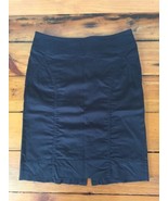H&amp;M Black Body Contoured Short Pencil Skirt Back Slit Cotton Blend 8 29&quot;... - £15.17 GBP