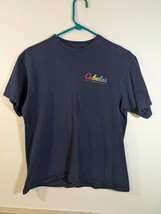 Cabelas T-Shirt Navy Blue Cotton Mens M Short Sleeve Crewneck - $12.32 CAD