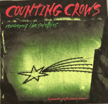 COUNTING CROWS Recovery The Satellites 90s Vintage Olive Green Ringer T-shirt L - £234.95 GBP