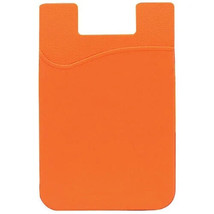 (5) Orange Phone Wallet Silicone Credit Card ID Holder Pocket Stick On B... - £5.30 GBP