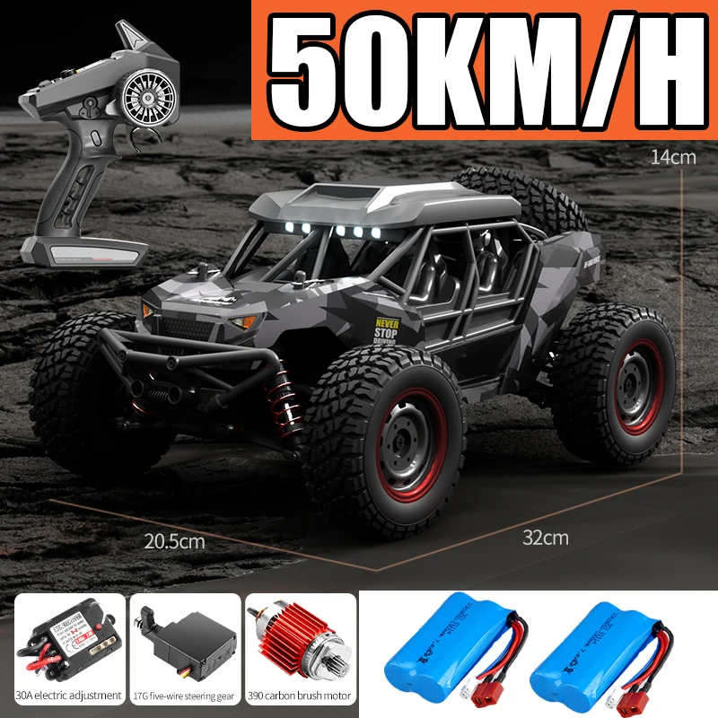 Rc Cars 390 Moter High Speed 50KM/H 4WD 2.4G Remote Control Car with LED 1/16 - £92.37 GBP+