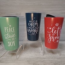 DesignPac Christmas Holiday Travel Mug Cup Tumbler Coffee Cocoa Tea Set ... - $15.00