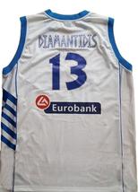 Dimitris Diamantidis #13 Greece Custom Basketball Jersey New Sewn White Any Size image 5