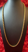 Vintage Monet Heavy Gold Tone Twisted Chain Necklace 22 inch - £9.02 GBP