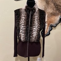 Faux Fur Sweater Jacket with Rhinestones - $23.15