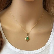  14K Solid Gold Teardrop Jade Pendant / Charm Dainty Necklace - Minimalist  - $464.10+