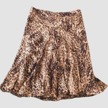 Muse Boston Proper Animal Print Skirt Gored Knee Length Leopard Career Size 4 - £23.88 GBP