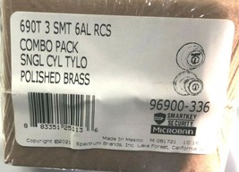 Kwikset 690T Brass Tylo Smartkey Single Cylinder Knobset &amp; Deadbolt Combo Pack - £31.14 GBP