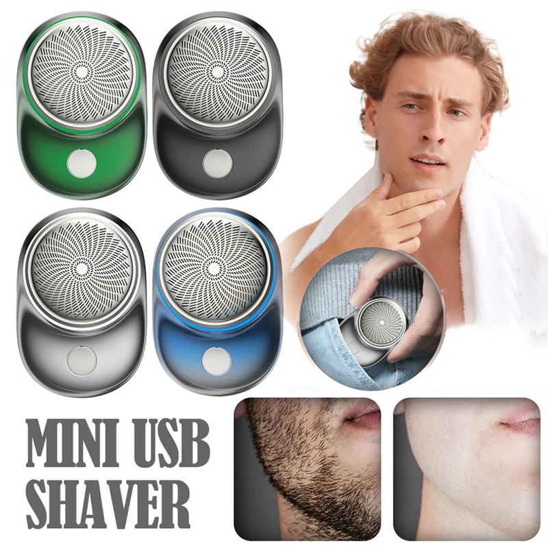 Six Blades Pocket Portable Electric Shave Mini USB Shaver Beard Trimmer Shaving - £15.71 GBP