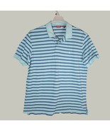 Izod Polo Shirt Mens Large Blue Striped Short Sleeve - $12.97