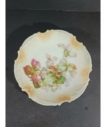 Antique German PORCELAIN DESSERT PLATE Scalloped Edge Handpainted STRAWB... - $25.94 CAD