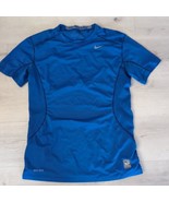 Nike Pro Combat Shirt Mens Medium Blue Layer Dri Fit Short Sleeve - $15.84