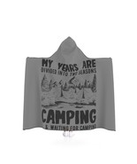 Black and White Camping Scene Hooded Blanket - £58.07 GBP