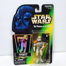 Star Wars The Power Of The Force Sandtrooper Green Card Kenner Hasbro 1996 - $16.82
