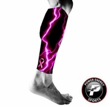 Pink Ribbon Breast Cancer Lightning Running Compression Calf Leg Sleeve ... - $8.99