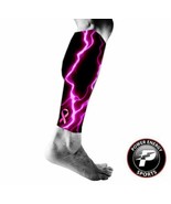 Pink Ribbon Breast Cancer Lightning Running Compression Calf Leg Sleeve ... - $8.99