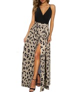 Spaghetti Strap Boho V Neck Split Summer Maxi Dresses for Womens - $35.89