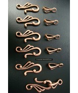 6 Hook &amp; eye clasp sets for necklace bracelets anklets copper plated FPC242 - £2.30 GBP
