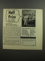 1952 The Atlantic Magazine Ad - Half price for a trial subscription - £14.51 GBP