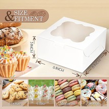 35PCS Bakery Boxes with Window 6x6x3 Inches 5 Cookie Boxes Small Pastry Boxes fo - £29.16 GBP