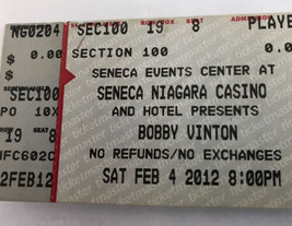 Bobby Vinton Concert Ticket Stub Feb 4  2012 Seneca Niagara Casino - £6.21 GBP