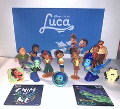 Disney Luca Figure Set of 10 with 2 Stickers and 2 rings Fun Characters  - £12.74 GBP