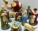 Vintage Holland Mold Nativity Large Size Figures Lot of 10 Jesus Shepherds Cow - $57.22