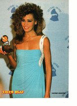 Whitney Houston teen magazine pinup clipping Grammy award blue dress Tig... - £2.75 GBP