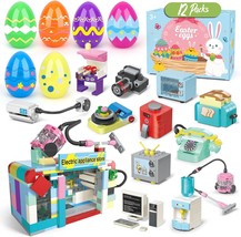 12 Pack Easter Eggs with Toys Easter Basket Stuffers Building Blocks Pre... - £25.56 GBP
