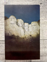 Postcard South Dakota Black Hills Mt Rushmore National Memorial Illuminated - £3.38 GBP
