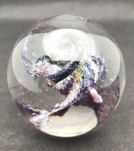 Vintage Eirian Hand Made in Wales Paperweight Small Purple Swirl PB204/14 - £39.04 GBP