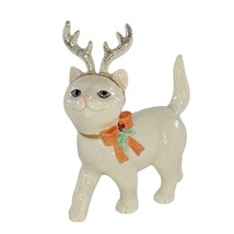 Lenox Christmas Antics Reindeer Kitten Antlers Figurine Cat - £31.50 GBP