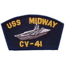 USS Midway CV-41 Patch Blue &amp; Yellow 2 1/4&quot; x 4&quot; - £9.03 GBP