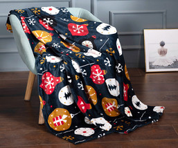 Xmas Light Holiday Fleece Throw Blanket Fuzzy Warm Throws Gift 50&quot;x 60&quot; - £31.58 GBP