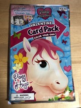 Color Your Own Valentine Day Card Pack Pony Horse Velvety Masterpieces Stickers - $6.85