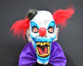 Creepy Evil Scary Halloween Clown Mask Rubber Latex CHOMPO CLOWN - £15.26 GBP